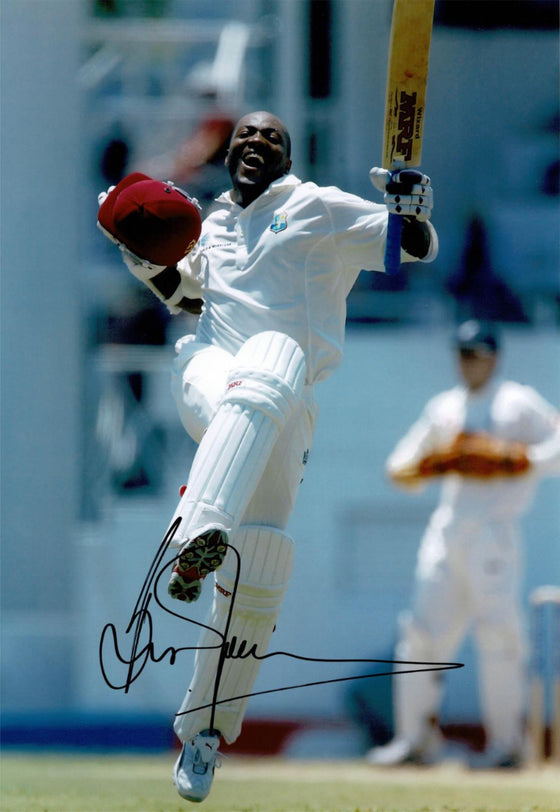 Brian Lara Signed 12X8 Photo West Indies Iconic World Record AFTAL COA (2561)