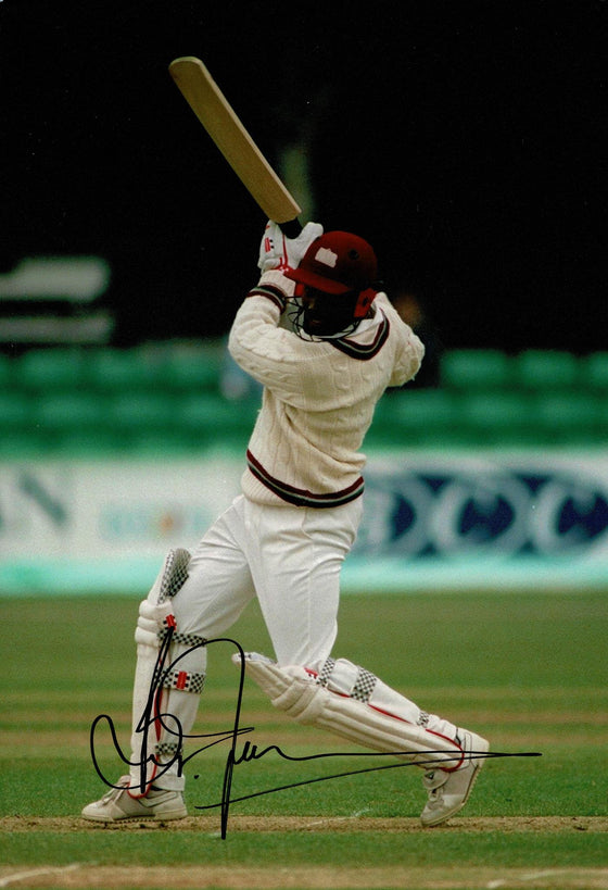 Brian Lara Signed 12X8 Photo West Indies Iconic Cricketer AFTAL COA (2608)