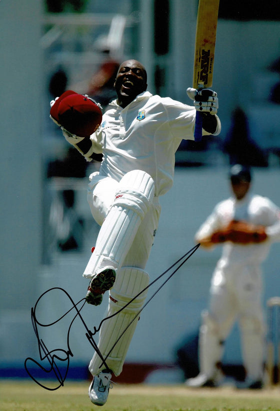 Brian Lara Signed 12X8 Photo West Indies Iconic World Record AFTAL COA (2615)