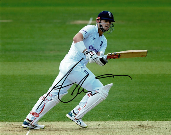 Alex Lees Signed 10X8 Photo ENGLAND Cricket AFTAL COA (2533)