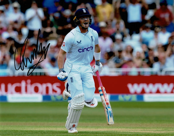 Ollie Pope Signed 10X8 Photo ENGLAND Cricket AFTAL COA (2540)