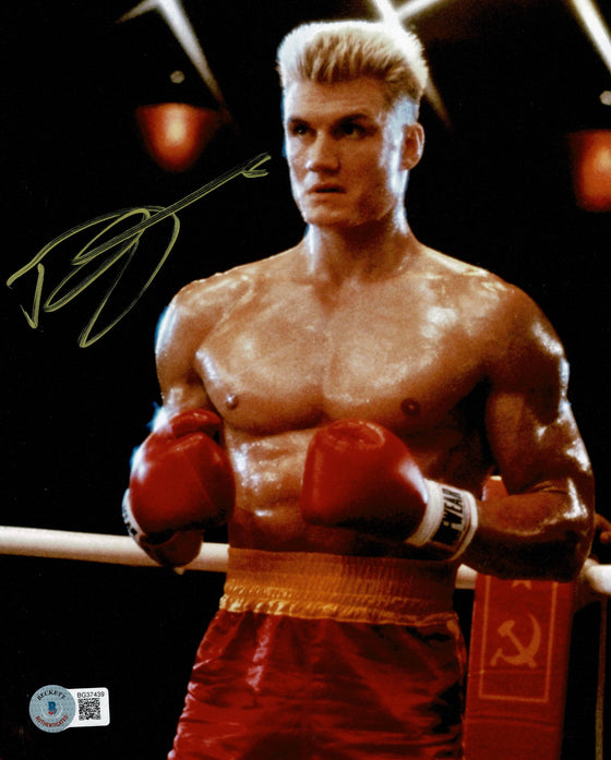 Dolph Lundgren SIGNED 10X8 Photo Rocky Ivan Drago BAS COA (7298)