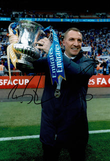  Brendan Rodgers Signed 12X8 Photo Leicester City F.C. AFTAL COA (1474)