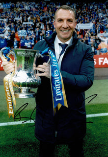  Brendan Rodgers Signed 12X8 Photo Leicester City F.C. AFTAL COA (1507)