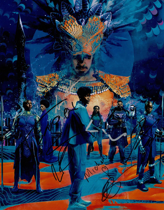Black Panther: Wakanda Forever SIGNED 11X14 Photo Cast Photo by 7 AFTAL COA (A)