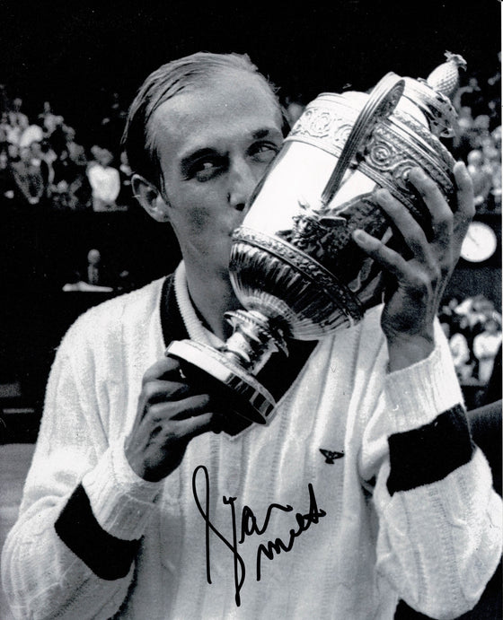 Stan Smith Signed 10X8 Photo Tennis Legend Wimbledon Trophy AFTAL COA (B)