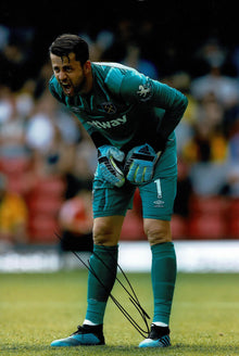  Lukasz Fabianski SIGNED 12X8 Photo West Ham United Genuine AFTAL COA (1607)