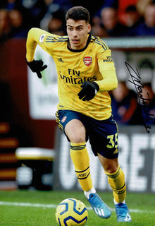  Gabriel Martinelli Signed 12X8 Photo Arsenal FC Genuine Signature AFTAL COA 1613