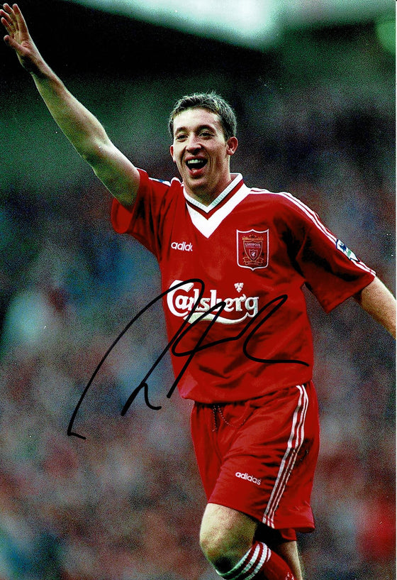 Robbie Fowler SIGNED 12X8 PHOTO GENUINE Liverpool FC SIGNATURE AFTAL COA (1682)