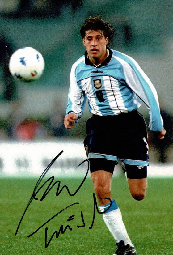 Hernan Crespo Signed 12X8 Photo Lazio & Argentina AFTAL COA (1710)