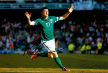 Robbie Keane Signed 12X8 Photo Ireland EIRE Genuine Signature AFTAL COA (1761)