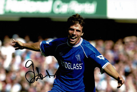 Gianfranco Zola Signed 12X8 Photo Chelsea FC Genuine Signature AFTAL COA (1559)