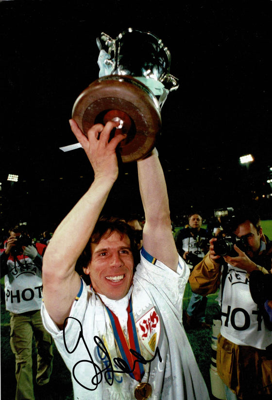 Gianfranco Zola Signed 12X8 Photo Chelsea FC Genuine Signature AFTAL COA (9155)