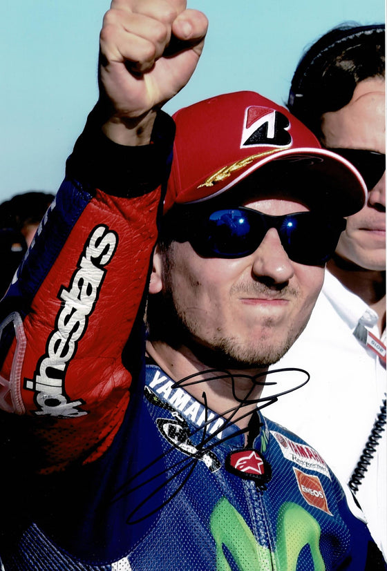 Jorge Lorenzo Signed 12X8 Photo Yamaha Moto GP AFTAL COA (3610)