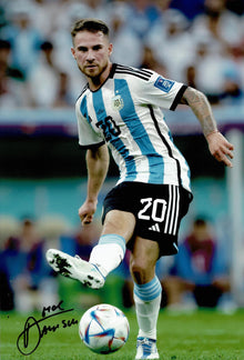  Alexis Mac Allister Signed 12X8 Photo Argentina World Cup Winner AFTAL COA (1643