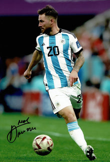  Alexis Mac Allister Signed 12X8 Photo Argentina World Cup Winner AFTAL COA (1525