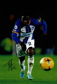  Tariq Lamptey Signed 12X8 Photo Brighton & Hove Albion F.C. AFTAL COA (1526)