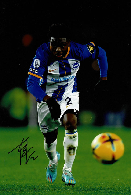 Tariq Lamptey Signed 12X8 Photo Brighton & Hove Albion F.C. AFTAL COA (1526)