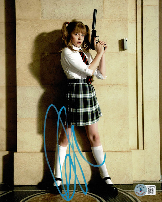 Chloe Moretz SIGNED 10X8 Photo Kick-Ass Hit-Girl Mindy Macready BAS COA (7516)