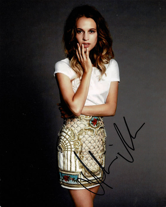 Alicia Vikander SIGNED 10X8 Photo Sexy Image AFTAL COA (5588)