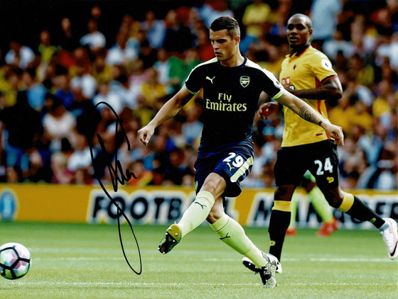 Granit Xhaka Signed Arsenal 10X8 Photo Genuine Signature AFTAL COA (1117)