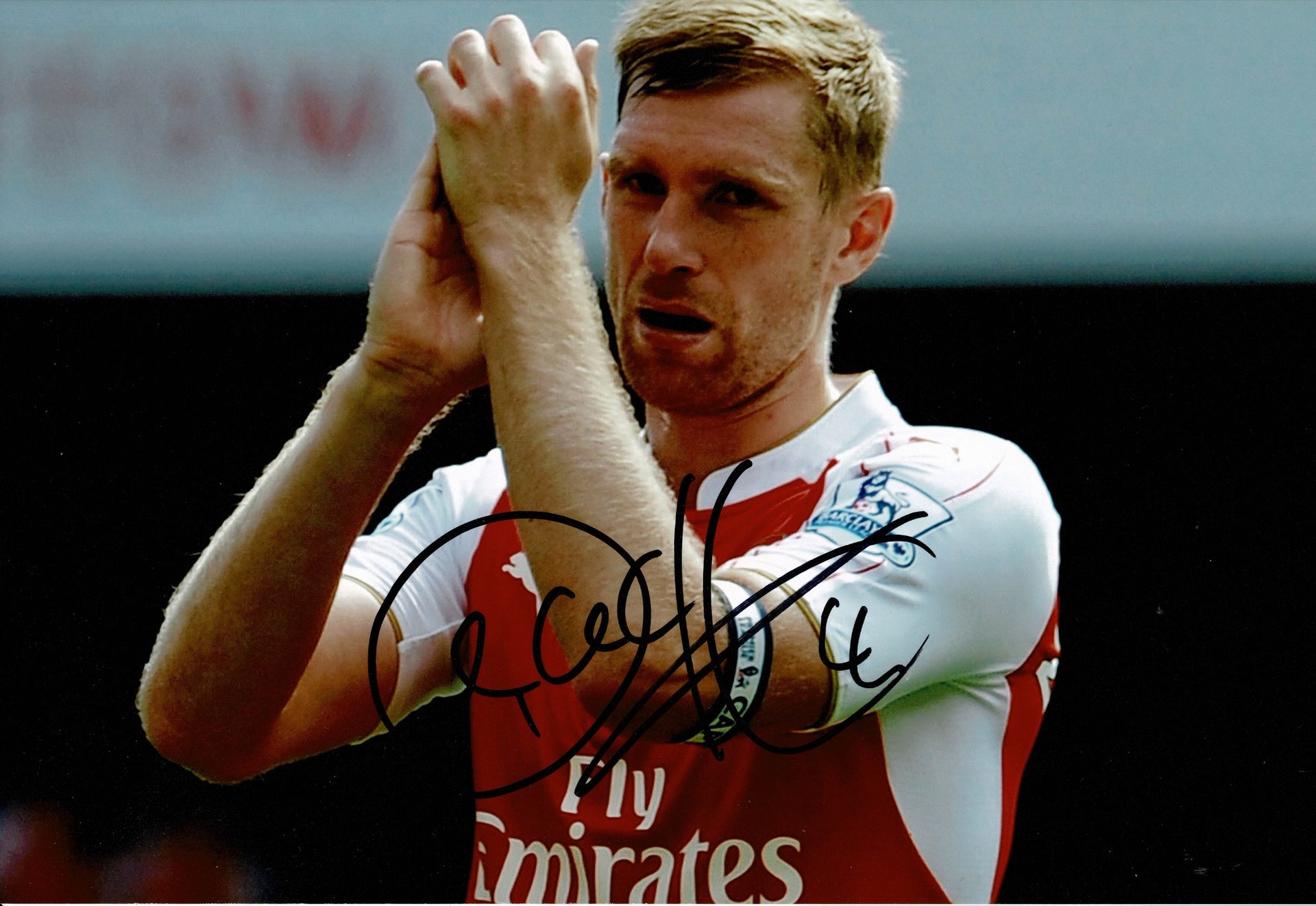 Per Mertesacker Signed Arsenal 10X8 Photo Genuine Signature AFTAL COA (1191)