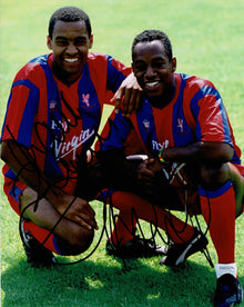  Ian Wright & Mark Bright Signed 10X8 Photo Genuine Signature AFTAL COA (1278)