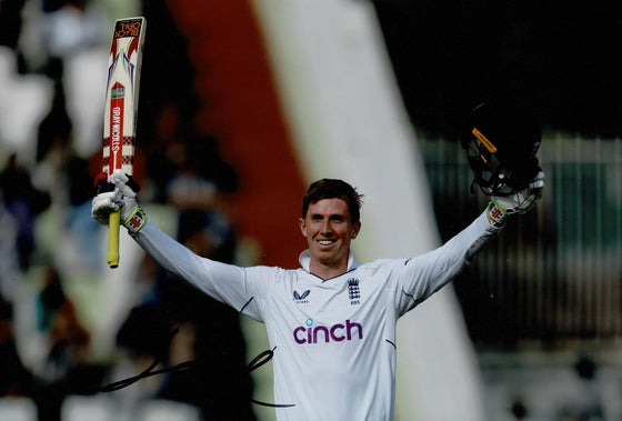 Zak Crawley Signed 12X8 Photo England CRICKET Ashes AFTAL COA (2564)