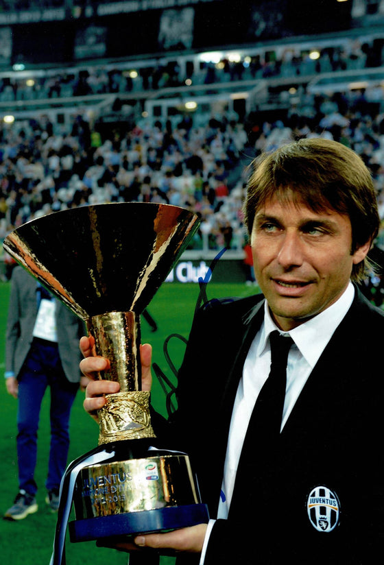 Antonio Conte Signed 12X8 Photo Juventus FC AFTAL COA (1448)