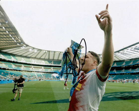 Alex Dombrandt Signed 10X8 Photo Harlequins & ENGLAND RUGBY AFTAL COA (2339)
