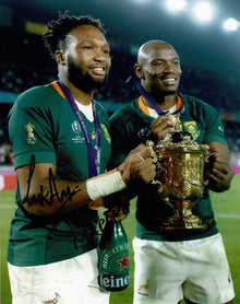  Makazole Mapimpi & Lukhanyo Am Signed 10X8 Photo South Africa AFTAL COA (2366)