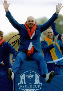  Thomas Bjorn Signed 12X8 Photo 2018 RYDER CUP Captain AFTAL COA (3171