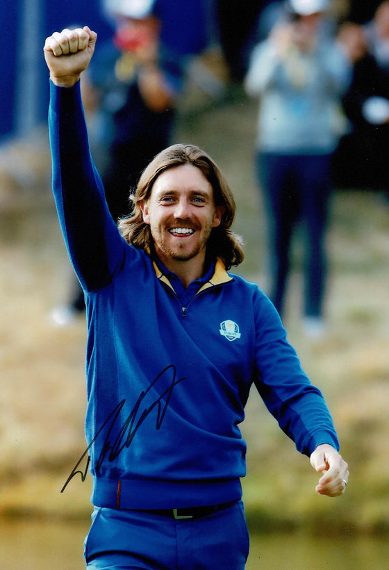 Tommy Fleetwood Signed 12X8 PHOTO Ryder Cup 2018 AFTAL COA (3146)
