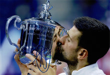  Novak Djokovic Signed 12X8 PHOTO Genuine Signature 24th Grand Slam AFTAL COA (D)