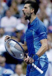  Novak Djokovic Signed 12X8 PHOTO Genuine Signature 24th Grand Slam AFTAL COA (H)