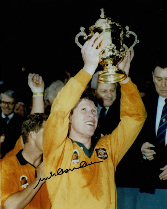 Nick Farr-Jones Signed 10X8 Photo Australian Rugby World Cup AFTAL COA (2343)