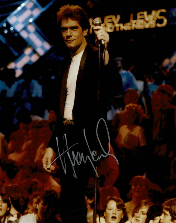 Huey Lewis SIGNED 10X8 Photo Huey Lewis and the News AFTAL COA (B)