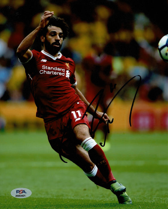 Mo Salah Signed 10X8 Photo Liverpool F.C. AN53421 PSA COA (1120)