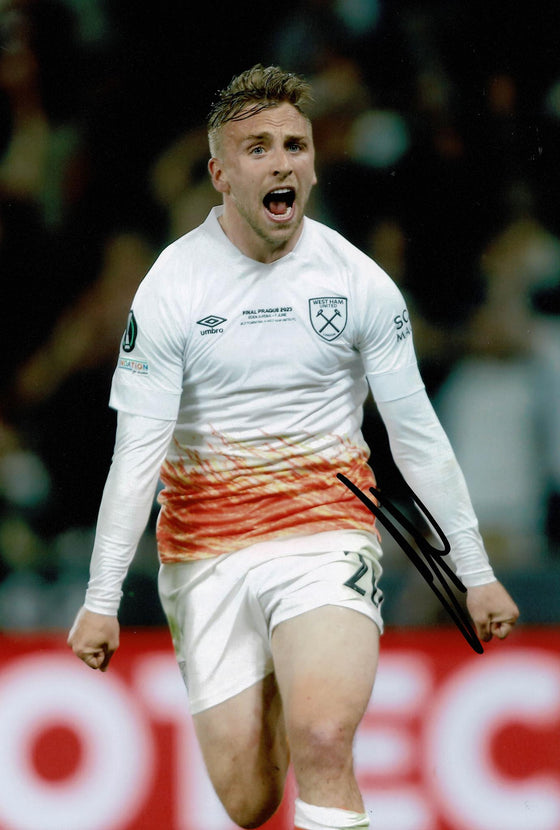 Jarrod Bowen SIGNED 12X8 Photo West Ham UEFA Europa Conference AFTAL COA (1693)