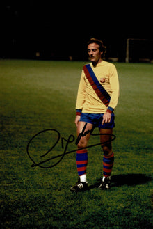  Johan Neeskens Signed 12X8 Photo Barcelona Genuine Signature AFTAL COA (1540)