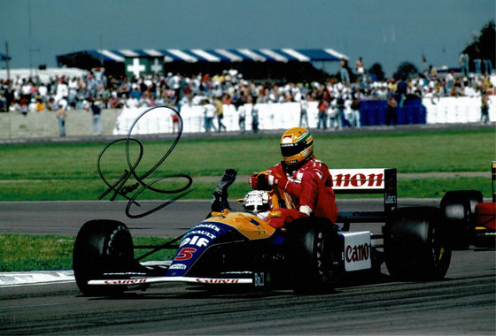 Nigel Mansell Signed 12X8 Photo Taxi For Senna Formula ONE AFTAL COA (3535)