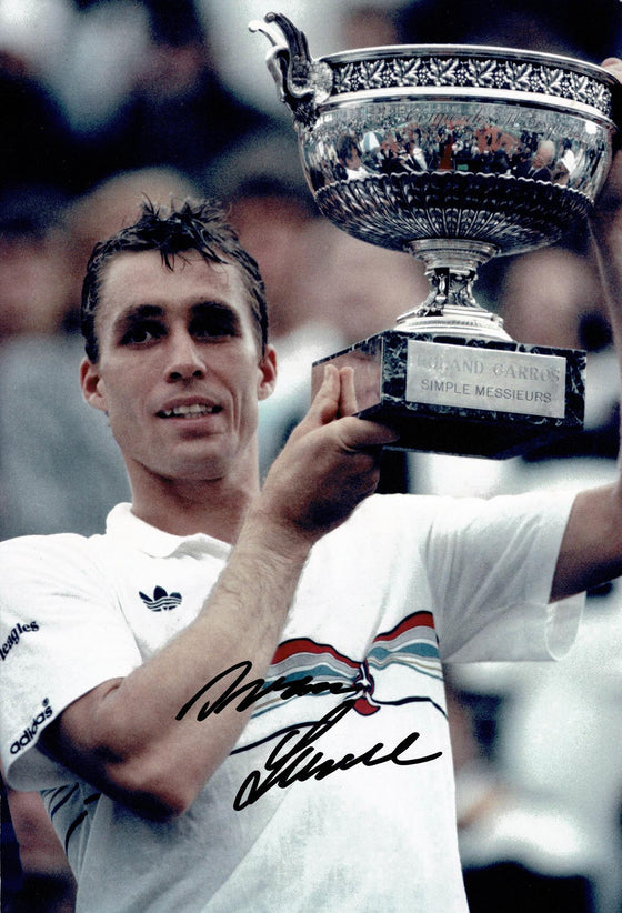 Ivan Lendl Signed 12X8 Trophy Photo US Open Champion AFTAL COA (C)