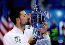  Novak Djokovic Signed 12X8 PHOTO Genuine Signature 24 Grand Slam AN53416 PSA COA