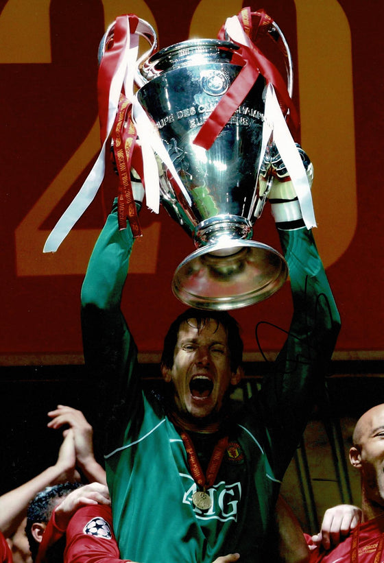Edwin van der Sar Signed 12X8 Photo Manchester United FC AFTAL COA (9070)