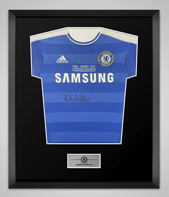 Roberto Di Matteo SIGNED & FRAMED Chelsea F.C. Shirt Munich 2012 AFTAL COA