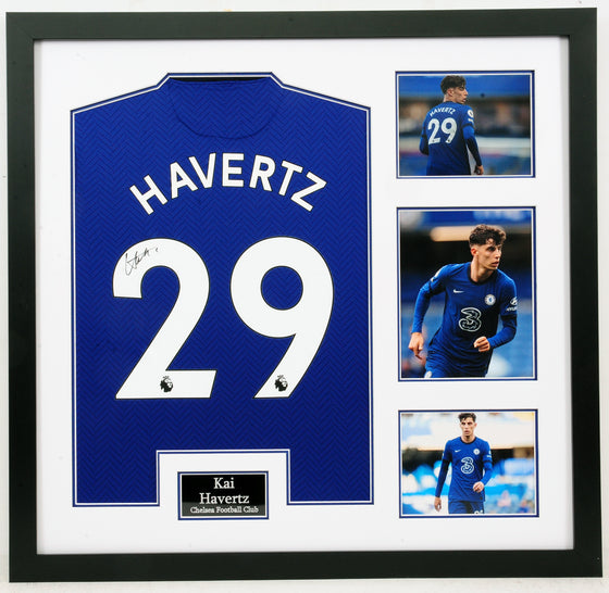 Kai Havertz Signed & Framed Shirt Chelsea FC AFTAL COA (C)