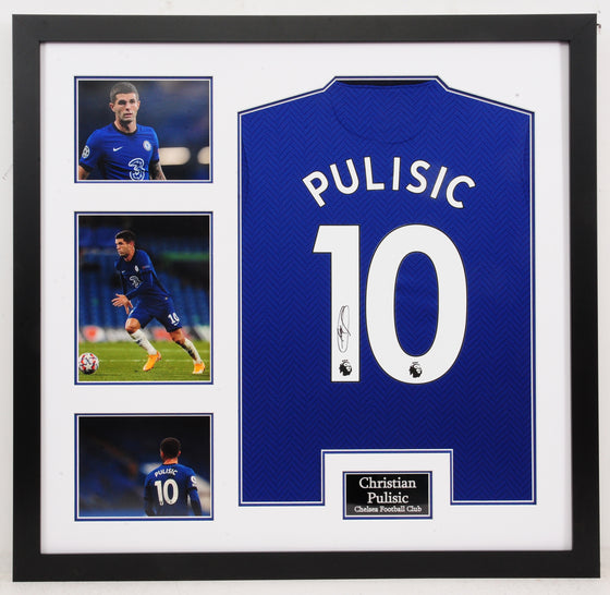 Christian Pulisic Signed & Framed Shirt Chelsea FC AFTAL COA (FTO)
