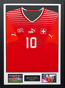  Granit Xhaka Signed & Framed Switzerland Jersey Genuine Signature AFTAL COA