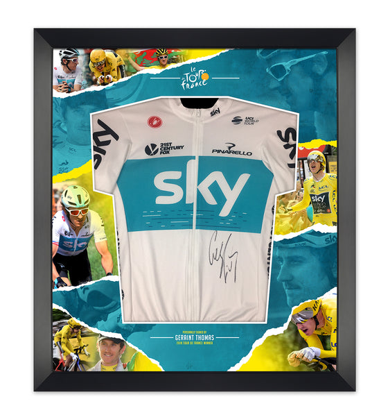 Geraint Thomas Signed & Framed Tour De France Yellow Jersey Team Sky AFTAL COA