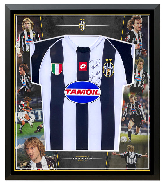 Pavel Nedved Signed & Framed Juventus Jersey Genuine Signature AFTAL COA